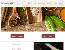 Tablet Screenshot of bowmanstavernrestaurant.com